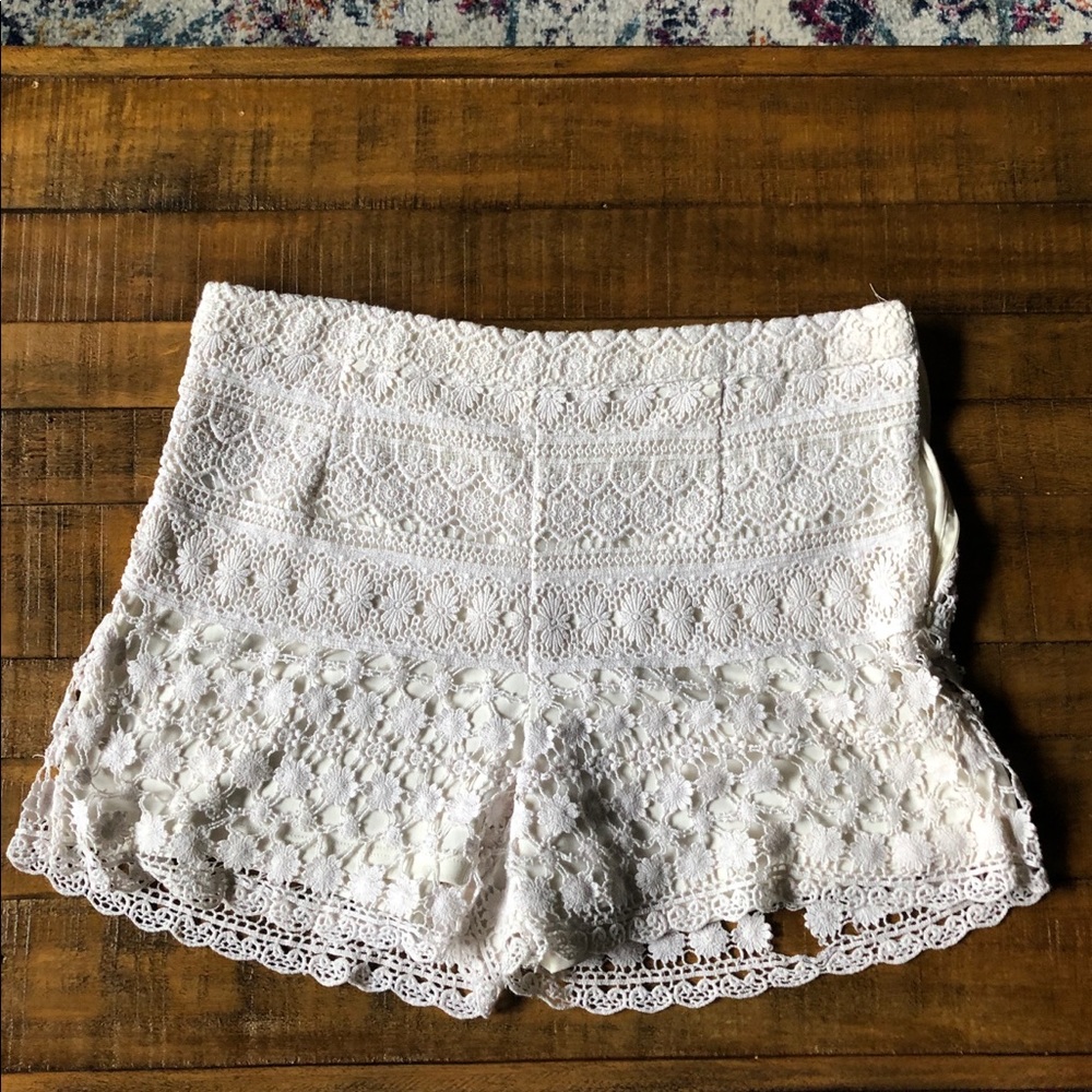 White Lace Shorts